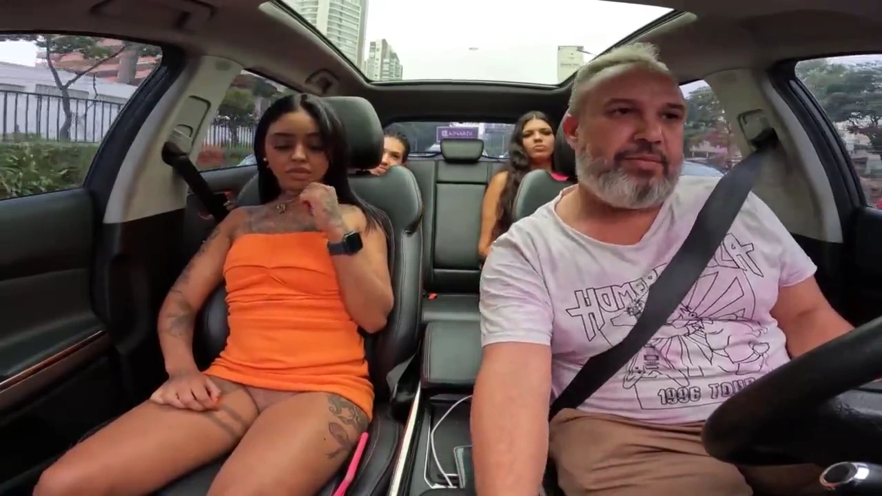 Newcomer Millena Gomes gets dirty in a whore's car - a steamy encounter porn video